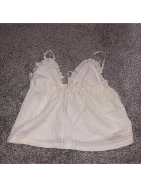 Women's White and Cream Blous